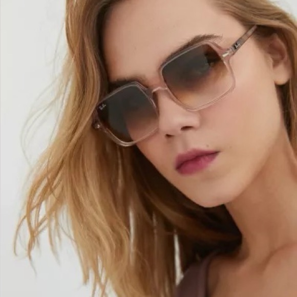 Ray-Ban Women’s Sunglasses RB1973 Square 53mm Brown w/ Gradient Brown Lens - Picture 2 of 9